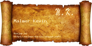 Malmer Kevin névjegykártya